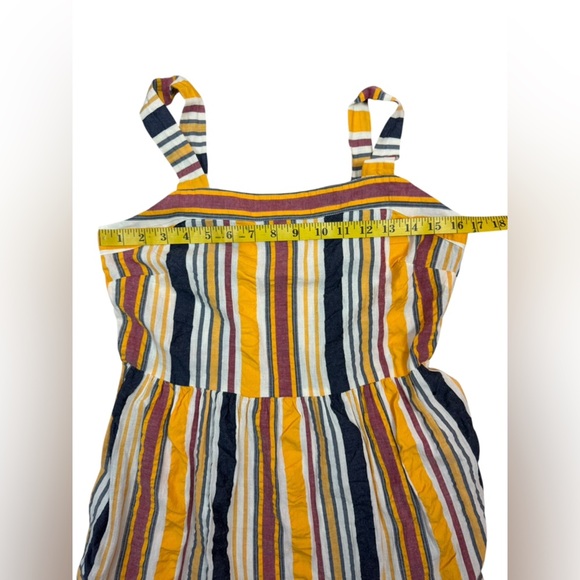LOFT Striped Tiered Maxi Dress Sleeveless Square Neck S 2 Yellow striped.  E86 - Picture 14 of 15